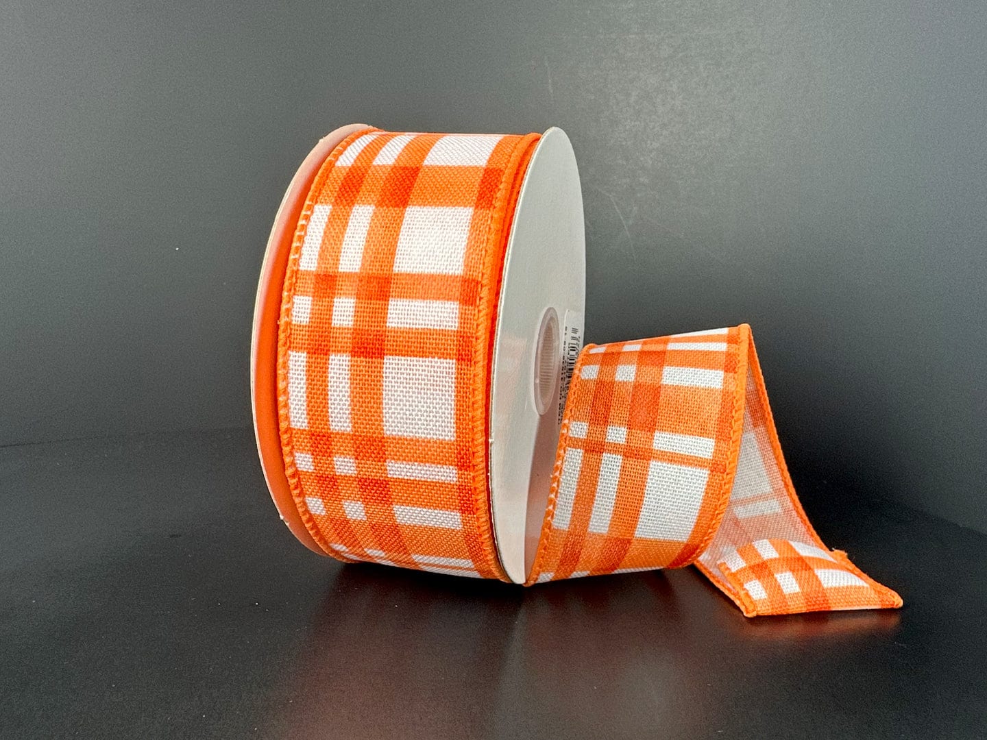 1.5 Watercolor Tuttola Plaid Ribbon: Orange (10 Yards) Jascotina Ribbon 41546-09-19