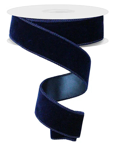 1.5" x 10yd Deluxe Velvet/Satin Backing - Navy Blue Craig Bachman RGE165819