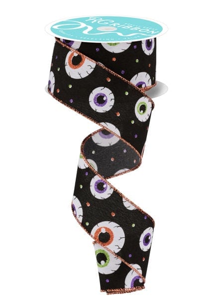 1.5" x 10yd Eyeballs On Pg - Wht/Blk/Ppl/Lime/Org Craig Bachman RIBBON RGE147727