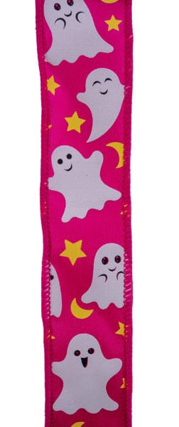 1.5" x 10yd Ghost/Moon/Star - Fuchsia/White/Yllw/Black Craig Bachman RIBBON RGF189411