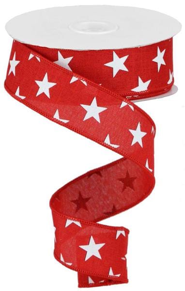 1.5" x 10yd Stars On Royal - Red/White Craig Bachman Ribbon RGA111224