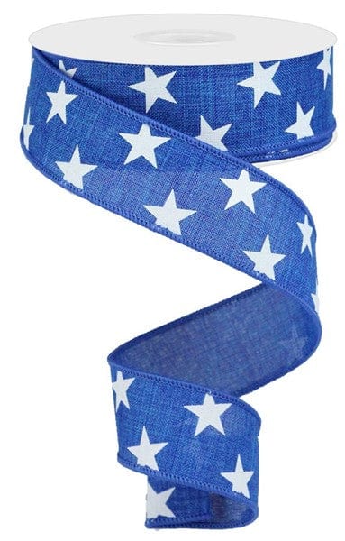 1.5" x 10yd Stars On Royal - Royal Blue/White Craig Bachman Ribbon RGA111525