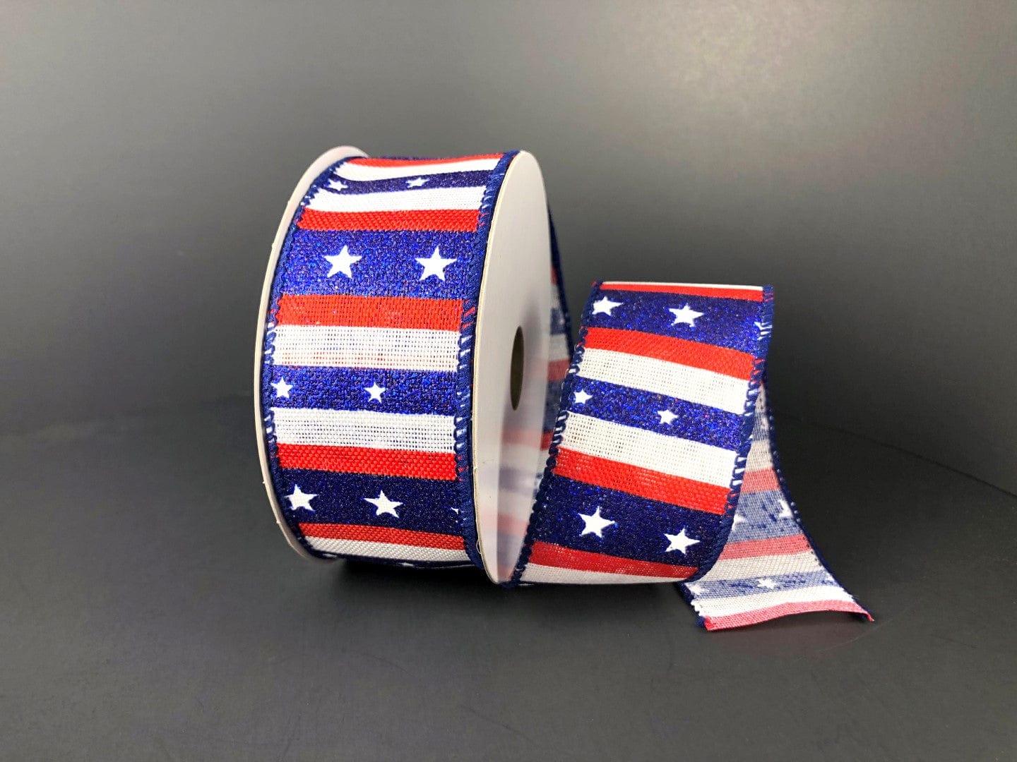 1.5" X 10YD Stripes and Stars - Royal Blue/Red/White Craig Bachman RIBBON 41041-09-01