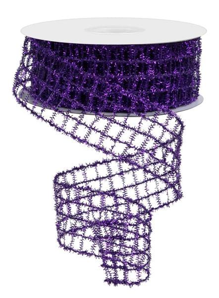1.5" x 10yd Tinsel Mesh - Purple Craig Bachman RIBBON RM997523