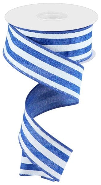 1.5" x 10yd Vertical Stripe - Royal Blue/White Craig Bachman Ribbon RGC156225