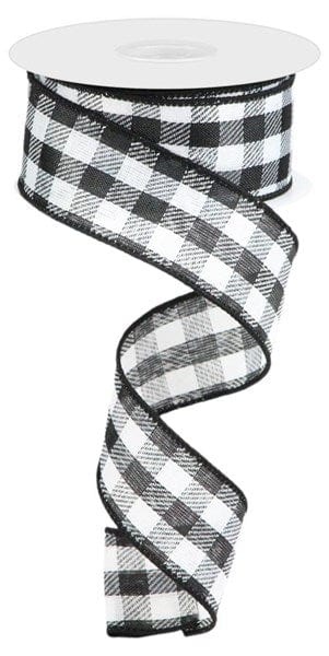 1.5" x 10yd Woven/Diagonal Check - Black/White Shirleys of Collins RL1971X6