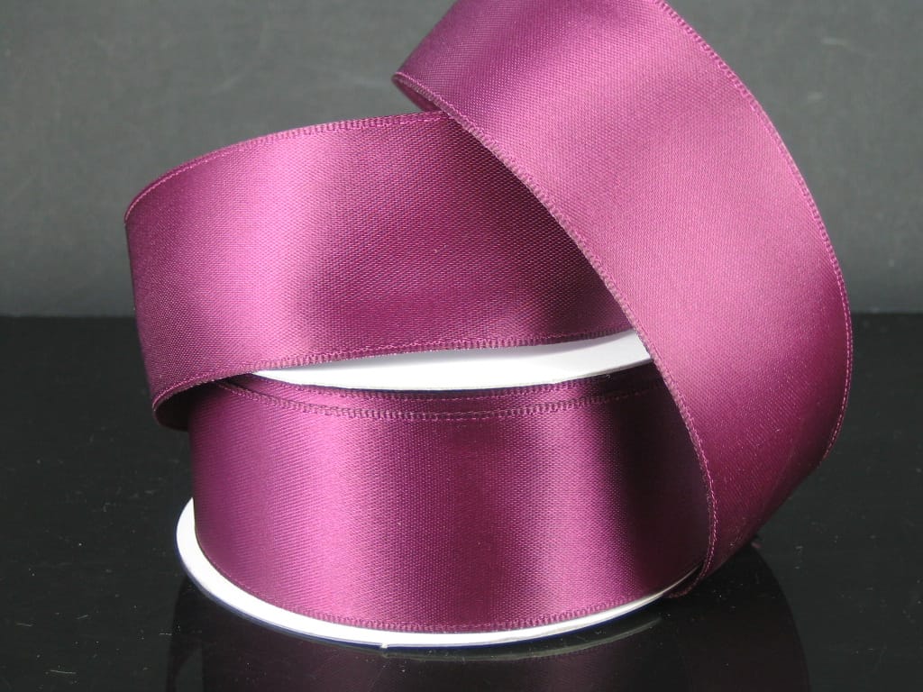 1.5" X 25YD Wired Double Faced Satin - Burgundy Jascotina 950109-10