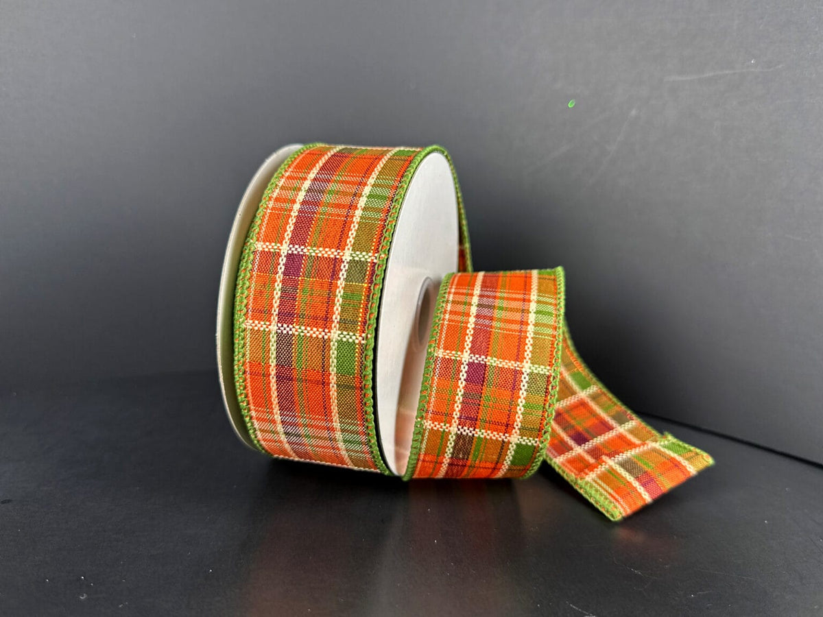 1.5"X10YD FALL LAUREL HOMESPUN PLAID – BROWN/CREAM Jascotina 61620-09-08
