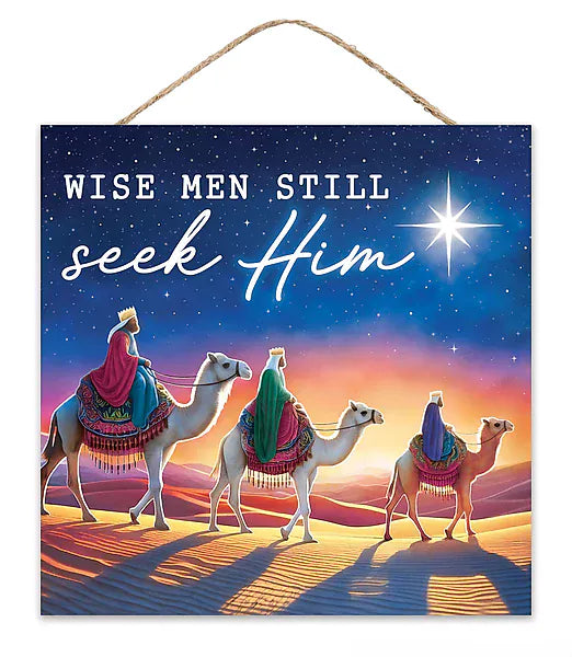 10"Sq Mdf Wise Men Seek Nativity Sign Craig Bachman AP7454