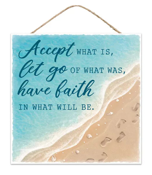 10"Sq x 6mm Have Faith in W/Beach Sign Craig Bachman AP7444