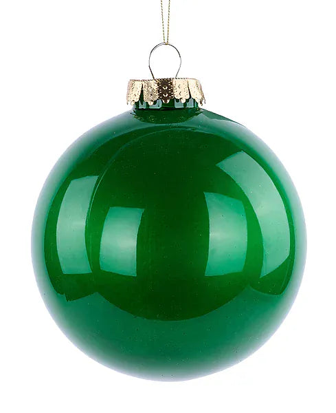 100Mm Dia Lacquer/Glass Look Ornament - Emerald Green Craig Bachman XH966106