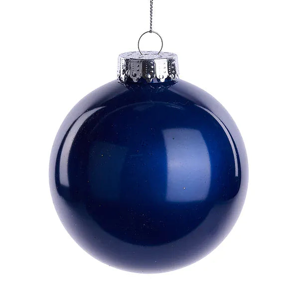 100Mm Dia Lacquer/Glass Look Ornament - Navy Blue Craig Bachman XH966119
