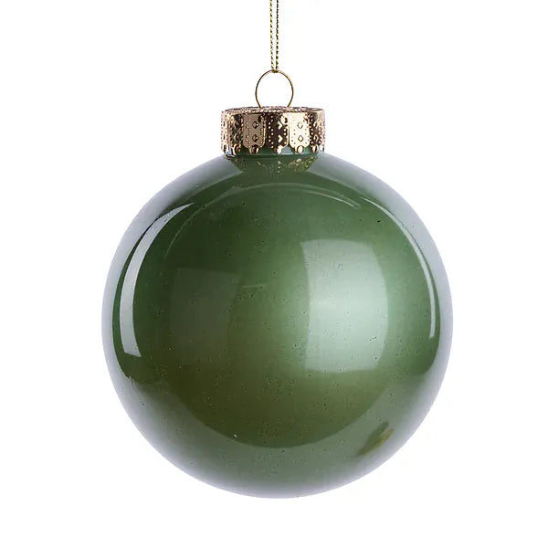 100Mm Dia Lacquer/Glass Look Ornament - Sage Green Craig Bachman XH9661X8