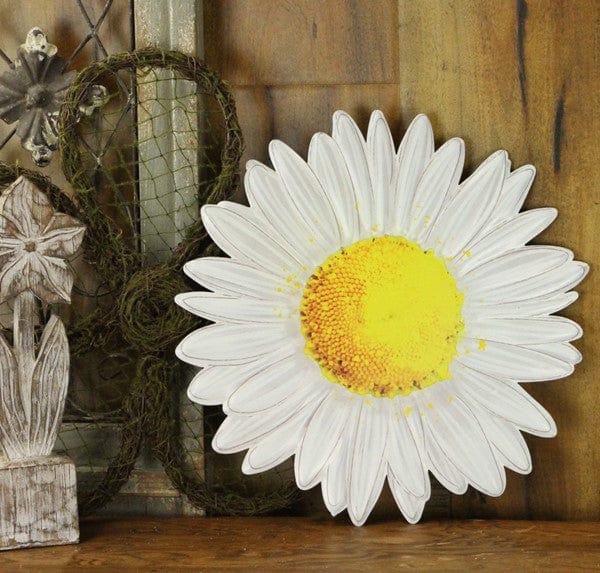 12"Dia Metal/Embossed Daisy - White/Grey/Yellow Craig Bachman Signs MD066027