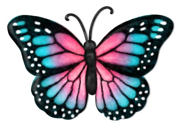 12"Lx8.3"H Metal/Embossed Butterfly - Pnk/Ppl/Blu/Blk/Wht Craig Bachman Signs MD079846