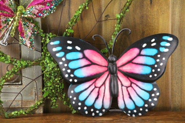 12"Lx8.3"H Metal/Embossed Butterfly - Pnk/Ppl/Blu/Blk/Wht Craig Bachman Signs MD079846