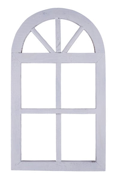 16.5"H x 9.5"W Arched Wood Window - Matte White Craig Bachman Signs AP040627