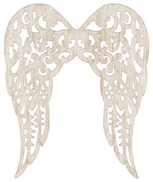 17.75"Hx14.75"L Filigree Angel Wings - Antique Cream Shirleys of Collins Wreath Making MD153774