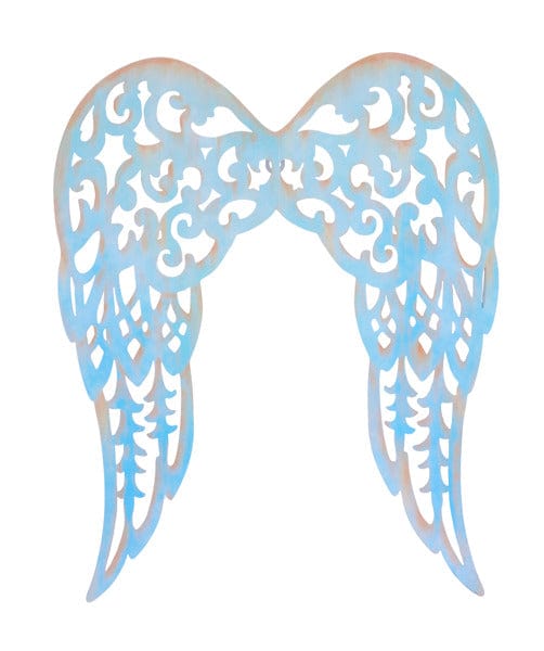17.75"Hx14.75"L Filigree Angel Wings - Aqua: Seafoam Grn/Rust Craig Bachman Signs MD1539E5