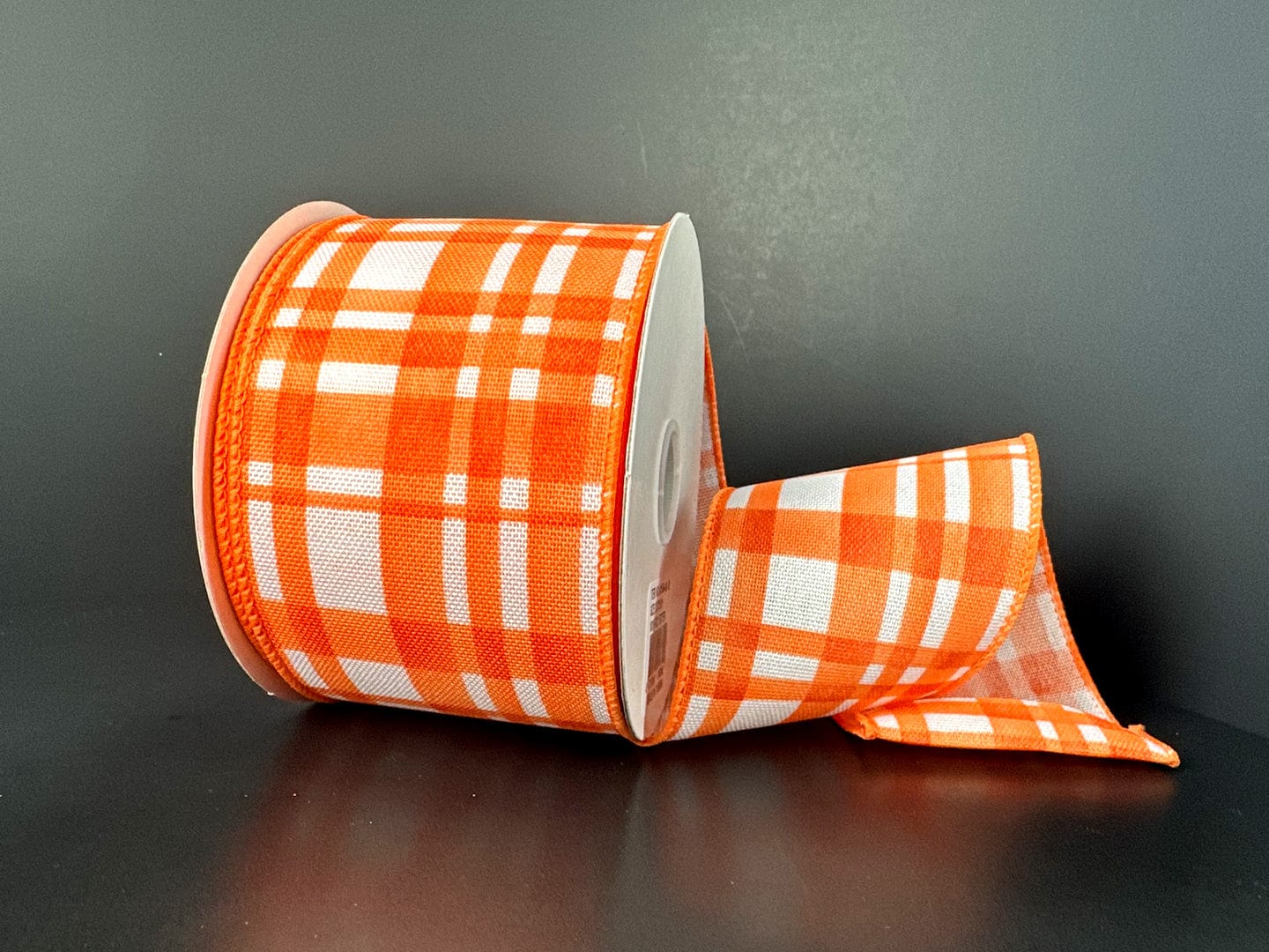 2.5 Watercolor Tuttola Plaid Ribbon: Orange (10 Yards) Jascotina Ribbon 41546-40-19