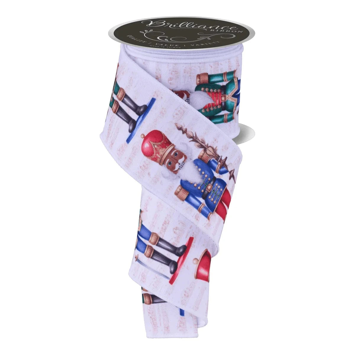 2.5" X 10 YDS LS Nutcracker Ribbon: White Craig Bachman LS109727