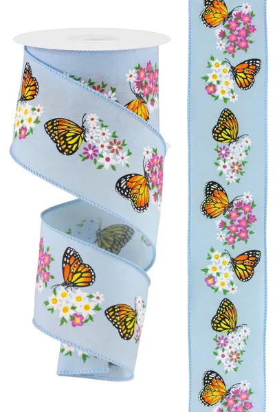 2.5" x 10yd Butterfly W/Flowers Craig Bachman RGE175014