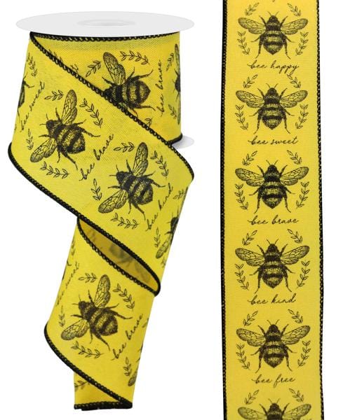 2.5" x 10yd Classic Honey Bees/Royal Shirleys of Collins RGE1747N6
