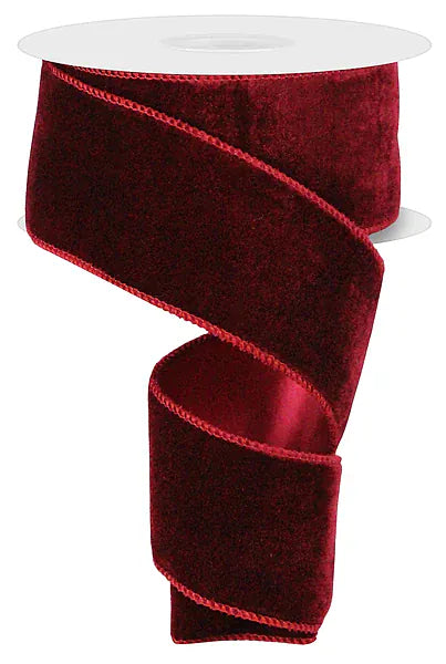 2.5" x 10yd Deluxe Velvet/Satin Backing - Burgundy Craig Bachman RGE165905