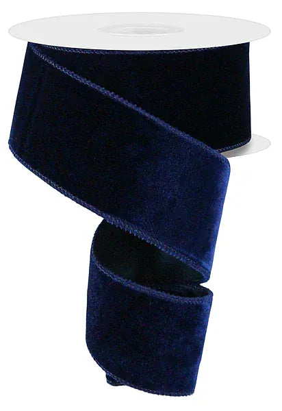 2.5" x 10yd Deluxe Velvet/Satin Backing - Navy Blue Craig Bachman RGE165919