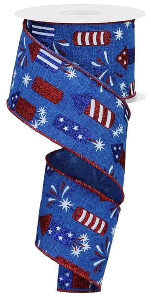 2.5" x 10yd Firecrackers - Royal Blue/Red/White Shirleys of Collins RGE120025