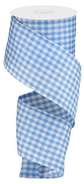 2.5" X 10YD GINGHAM CHECK - LT BLUE/WHITE Craig Bachman RG0104914