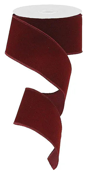 2.5" x 10yd Indoor Velvet Ribbon - Burgundy Craig Bachman RL194305
