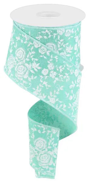 2.5" x 10yd Mini Rose On Royal Shirleys of Collins rgc1861x8