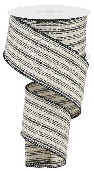 2.5" X 10YD TICKING/STRIPE - BLACK/BEIGE Craig Bachman RGA187602