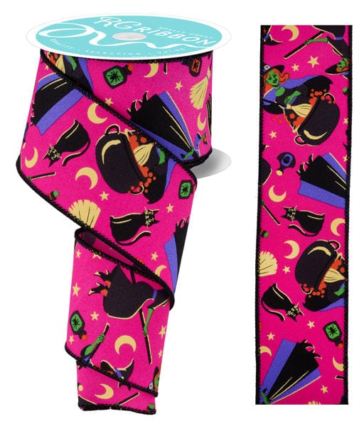 2.5" x 10yd Vintage Witch - Hot Pink/Multi Craig Bachman RIBBON RGF198011