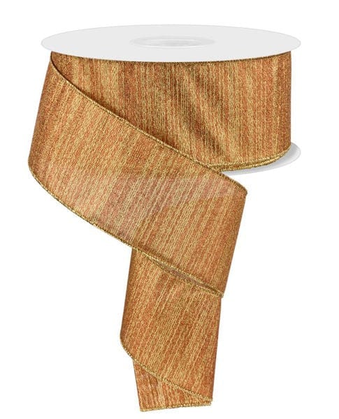 2.5" x 50yd Woven Metallic Lines - Copper/Gold Craig Bachman RIBBON RL3400
