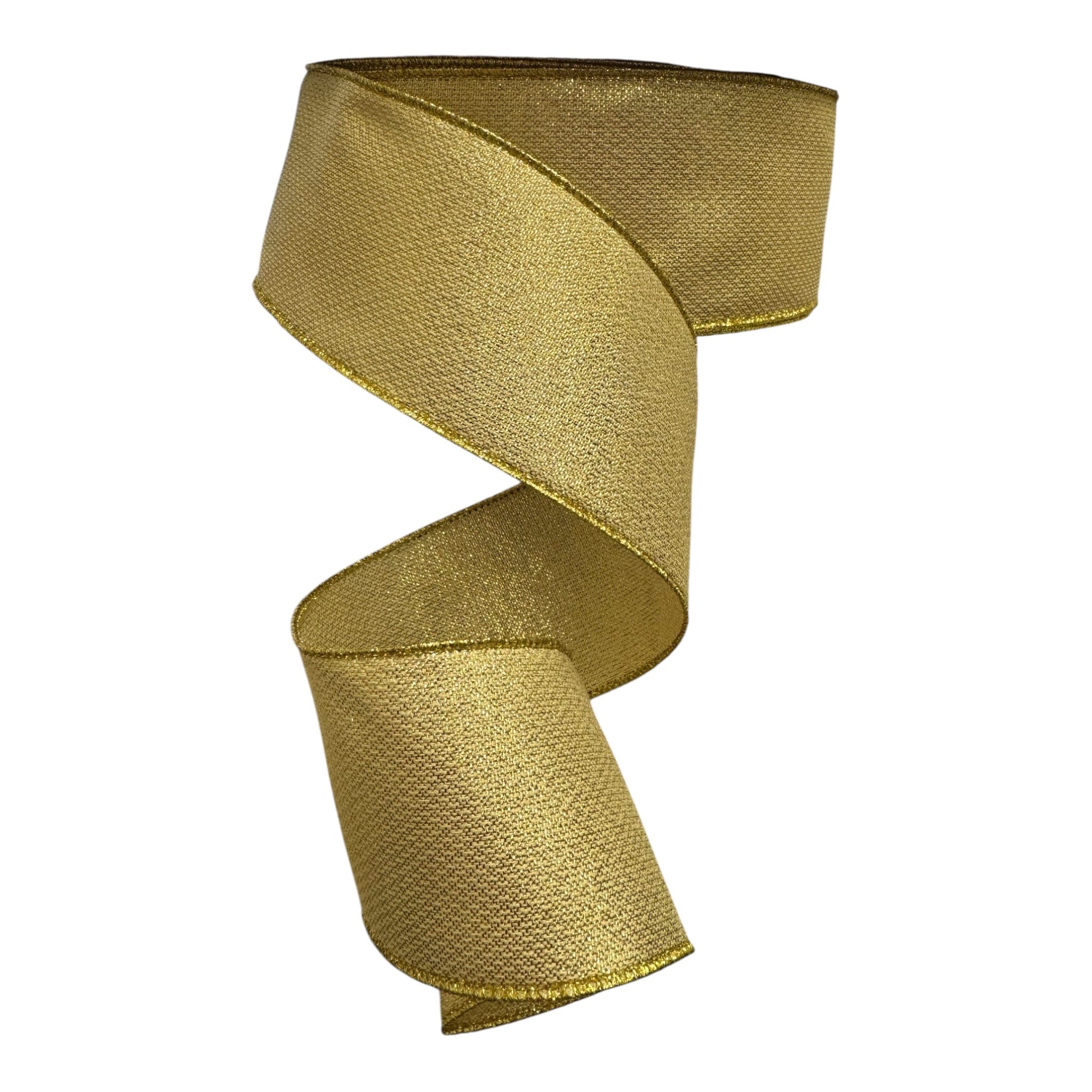 2.5" X 50YD Woven Metallic Lines - Shimmer Gold Craig Bachman RIBBON RL217