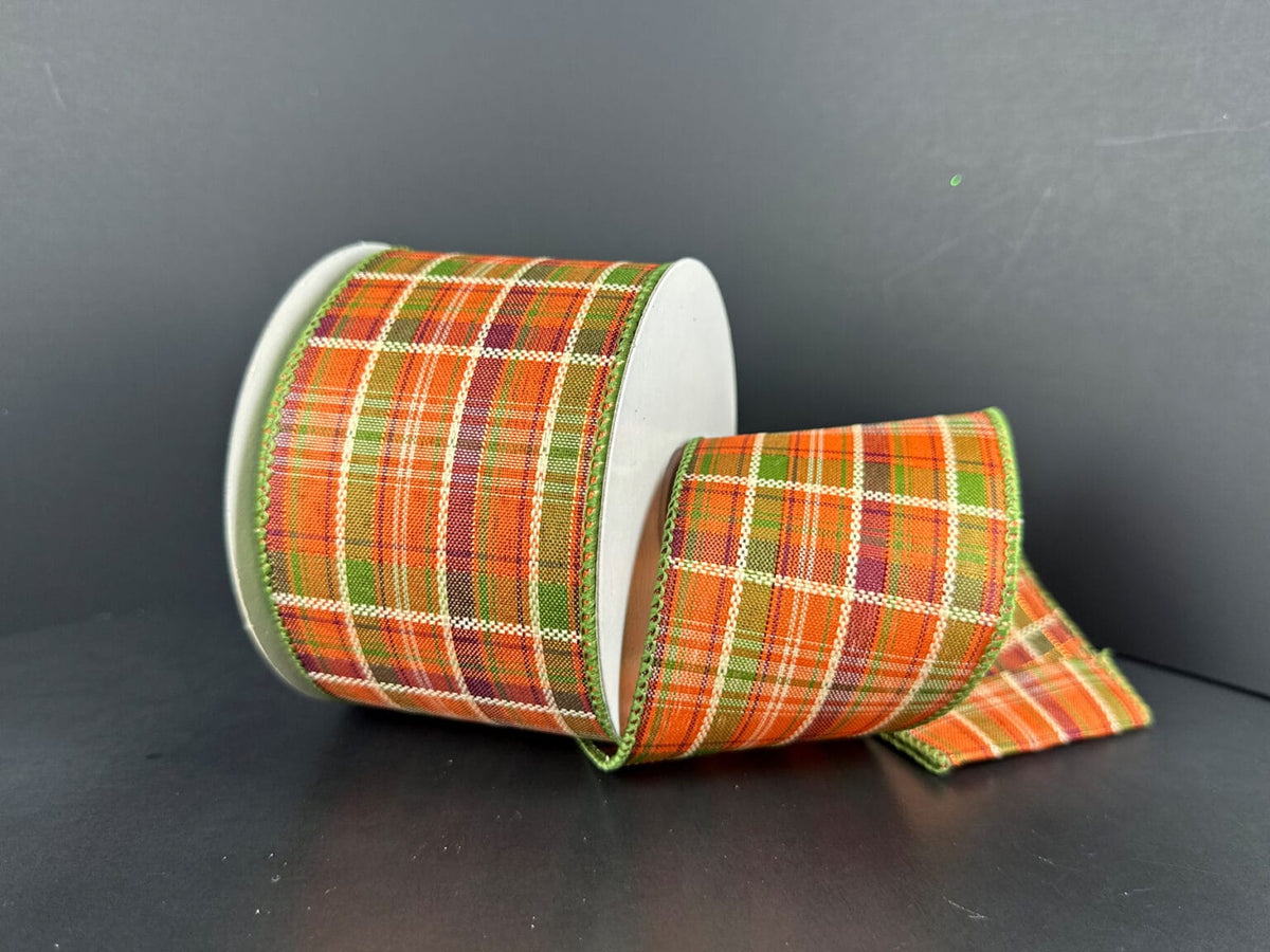 2.5"X10YD FALL LAUREL HOMESPUN PLAID – BROWN/CREAM Jascotina 61620-40-08