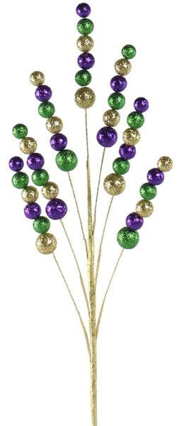 20" GLITTER BEAD SPRAY - MARDI GRAS Shirley's Direct HG3131