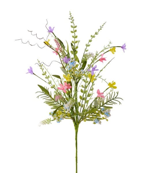 24"L Fabric Flower/Eva Leaf/Beads Spray - Pink/Yellow/Lavender Craig Bachman Flowers FH807168