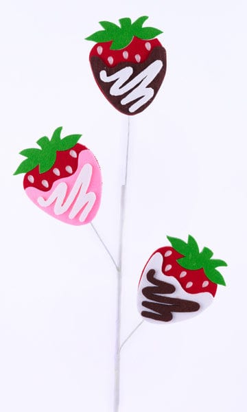 28"L Chocolate Strawberries Spray - Brown/Red/Green/Wht/Pink Craig Bachman Flowers MN044799