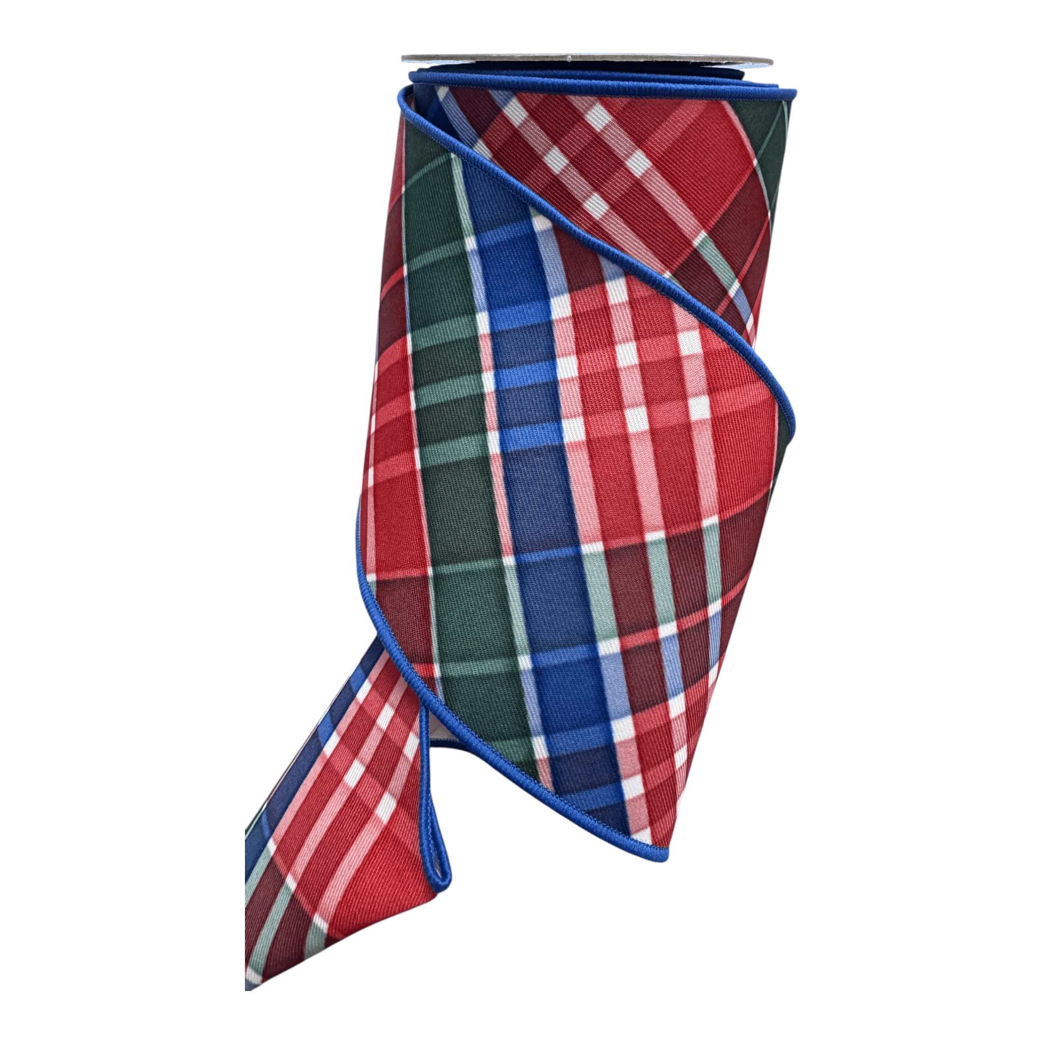 4" x 10yd Bold Plaid Red/Emerald/Royal Blue Craig Bachman LS1116J5