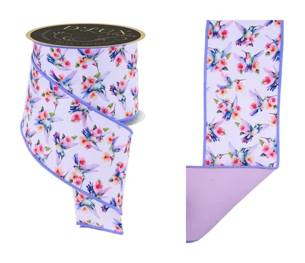4" x 10yd Hummingbirds/Fused - White/Green/Pink/Orange Craig Bachman