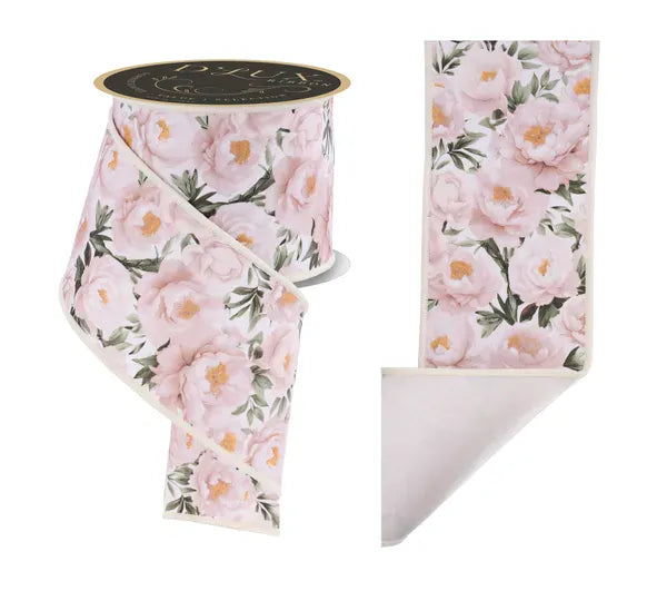 4" x 10yd Peonies/Fused Craig Bachman LX1217K3