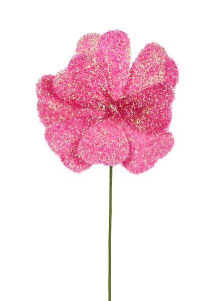 7.75"Dia V-Cut Foil Flower Stem, 17"Oal-Iridescent Hot Pink Craig Bachman FH813911