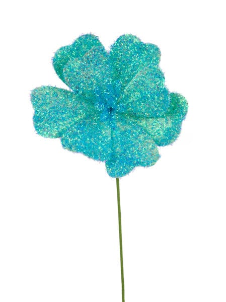 7.75"Dia V-Cut Foil Flower Stem, 17"Oal-Iridescent Light Blue Craig Bachman FH813914