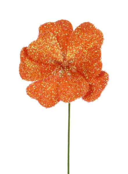 7.75"Dia V-Cut Foil Flower Stem, 17"Oal-Iridescent Orange Craig Bachman FH813920