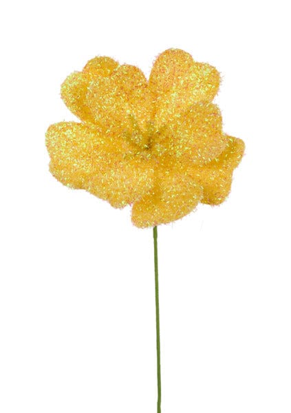 7.75"Dia V-Cut Foil Flower Stem, 17"Oal-Iridescent Yellow Craig Bachman FH813929
