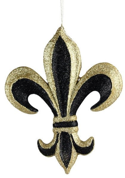 8" FLEUR DE LIS W/HANGER - GOLD/BLACK Shirley's Direct MZ1779E6
