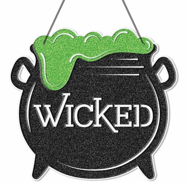 9.5"L x 8.65"H Wicked Cauldron Sign - Black/Lime Craig Bachman Signs HH762369